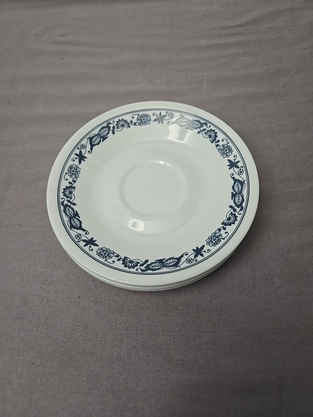 Vintage Corelle Corning 6" Saucers Old Town Blue Blue Onion Pattern Set Of 7